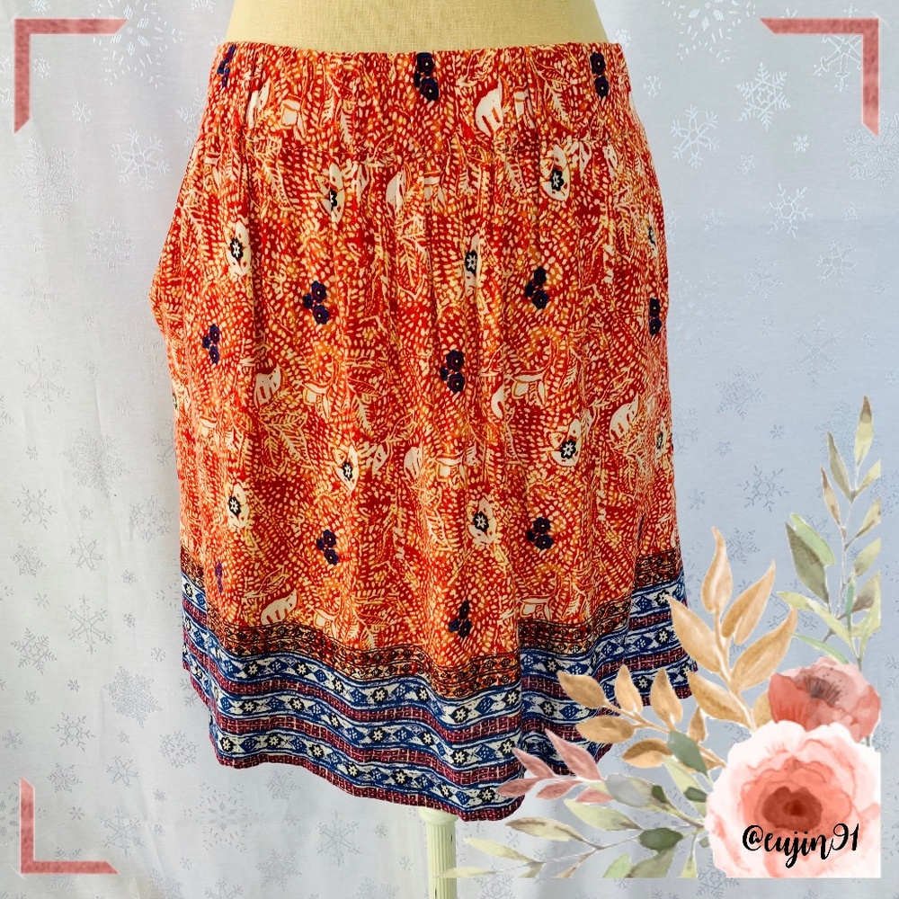 CAbi Bella Floral Mini Skirt Pockets S